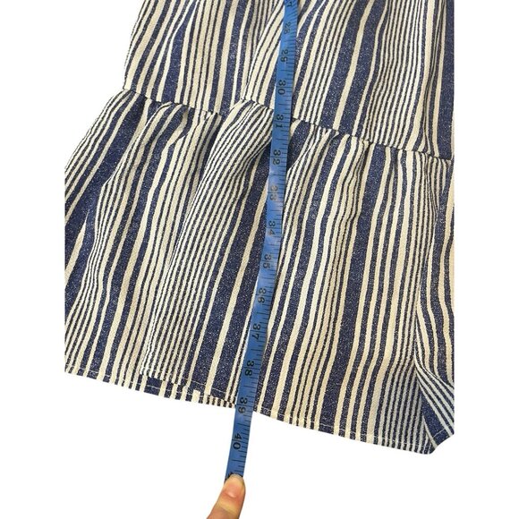 MONTEAU Women's Size Large Tiered Sundress Blue White Stripes - Picture 7 of 12